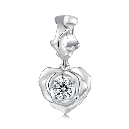 Rose Heart Pendant Charm