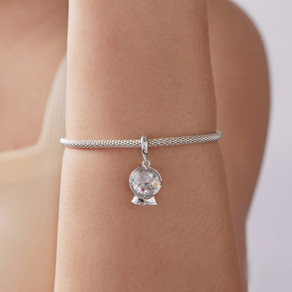 Christmas Crystal Ball Pendant  Charm