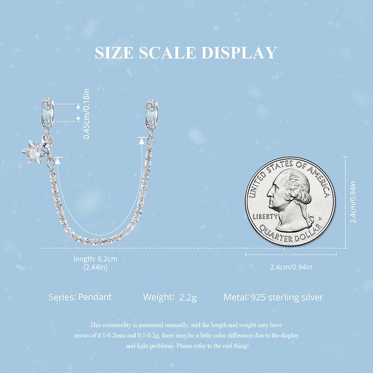 Ice Crystal Silicone Safety Chain Charm
