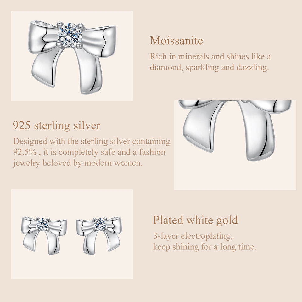 Bow Tie Moissanite Studs