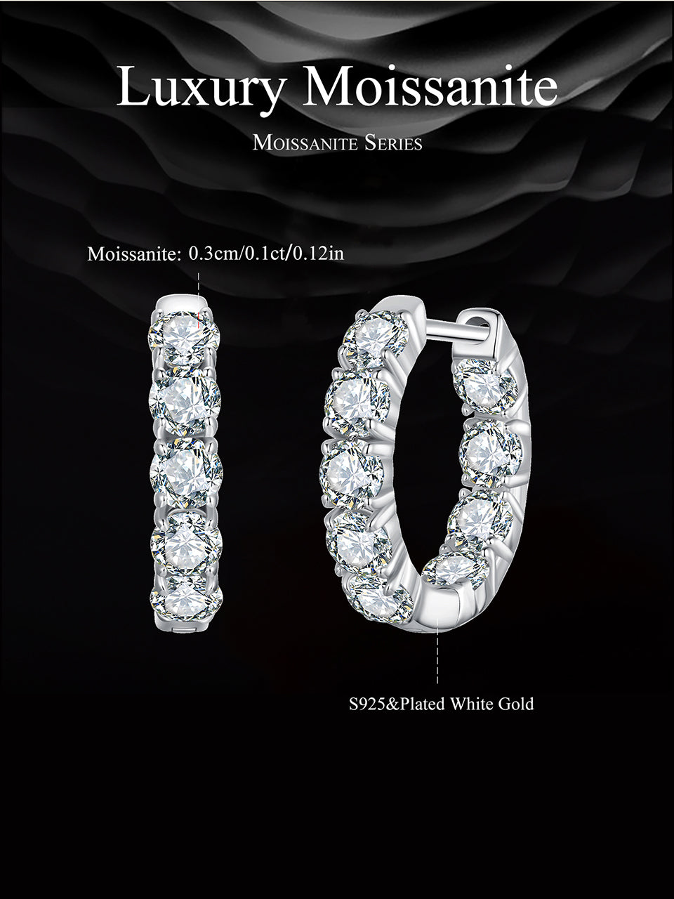 Sparkling Moissanite Ear Climbers