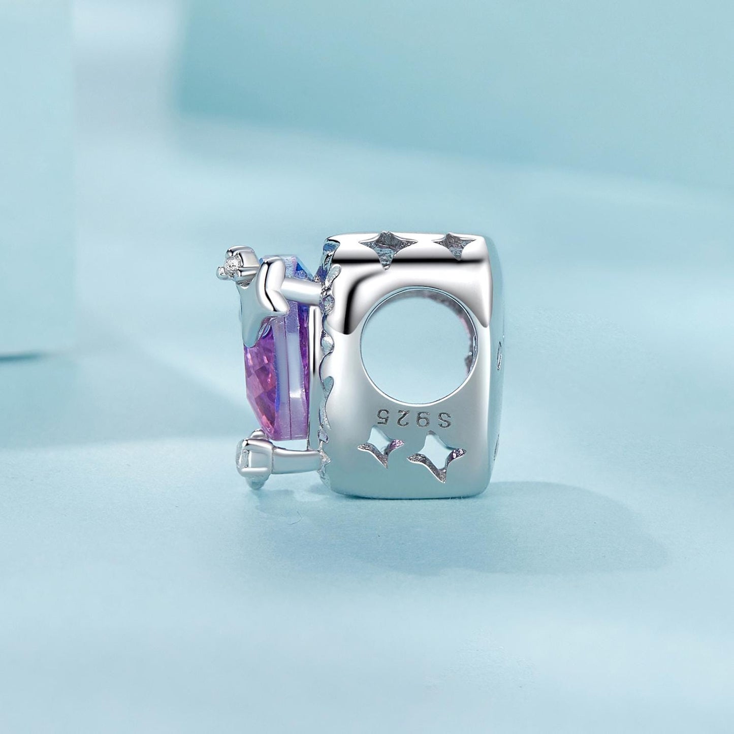 Gradient Purple-pink Heart Charm