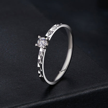 Shimmering Solo Moissanite Ring