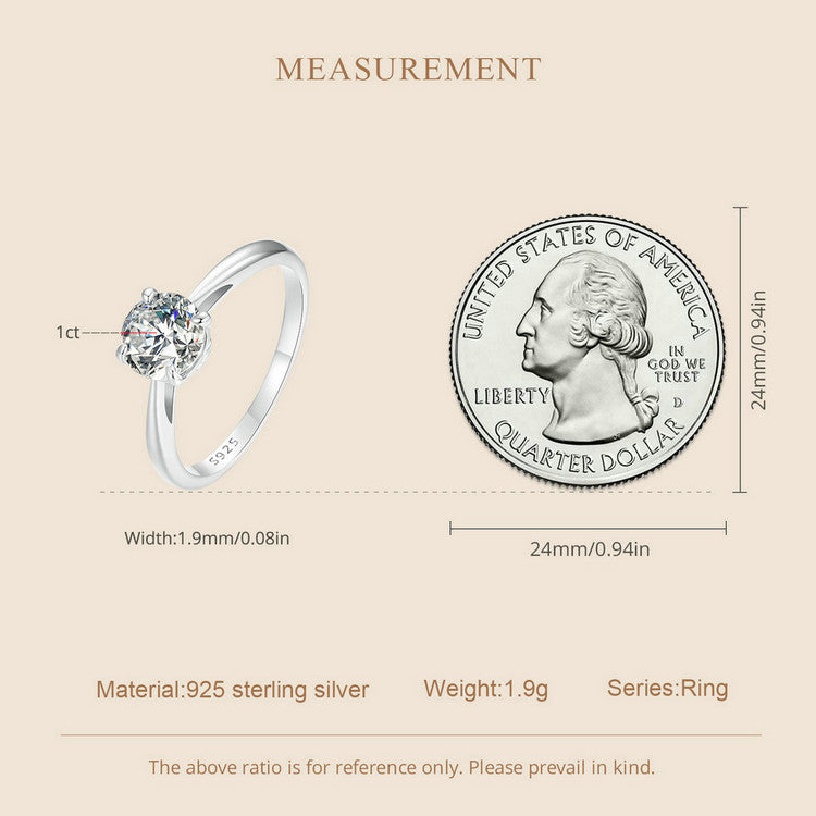 Sparkling 1 Carat Moissanite Ring
