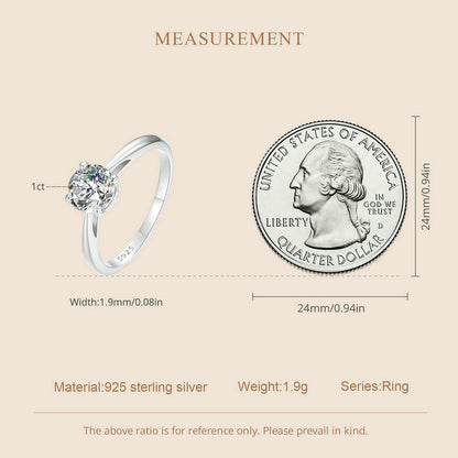 Sparkling 1 Carat Moissanite Ring
