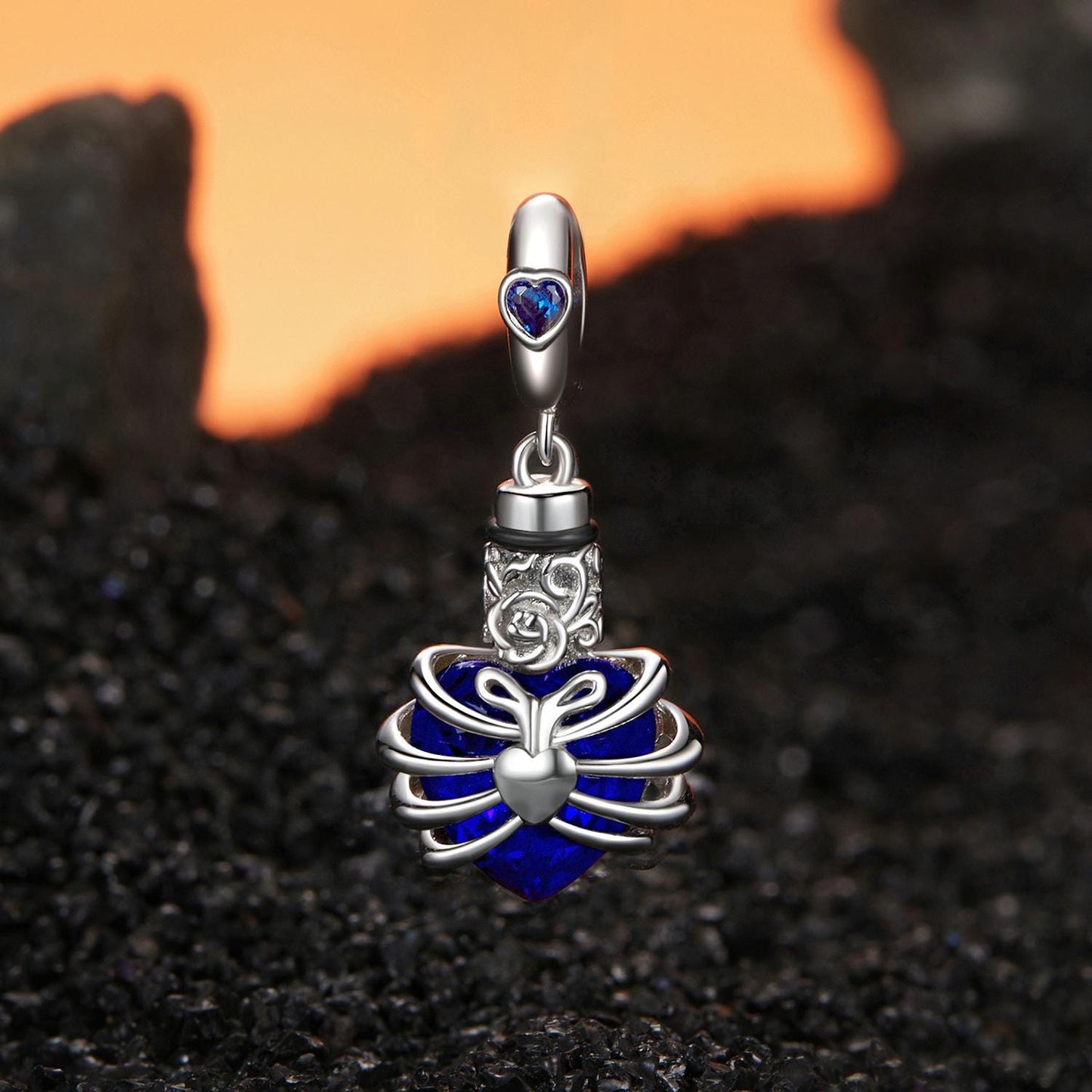 Blue Heart Pendant Charm