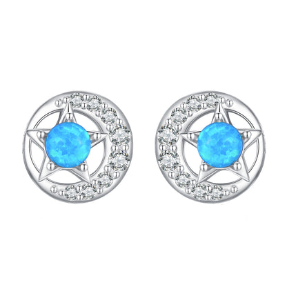 Star and Moon Stud Earrings