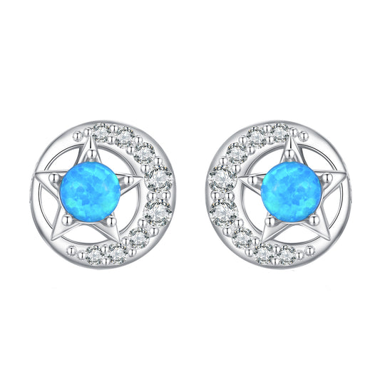 Star and Moon Stud Earrings