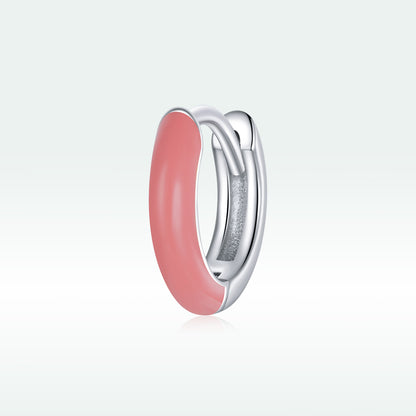 Dual-Tone Clip-On Earrings-Pink