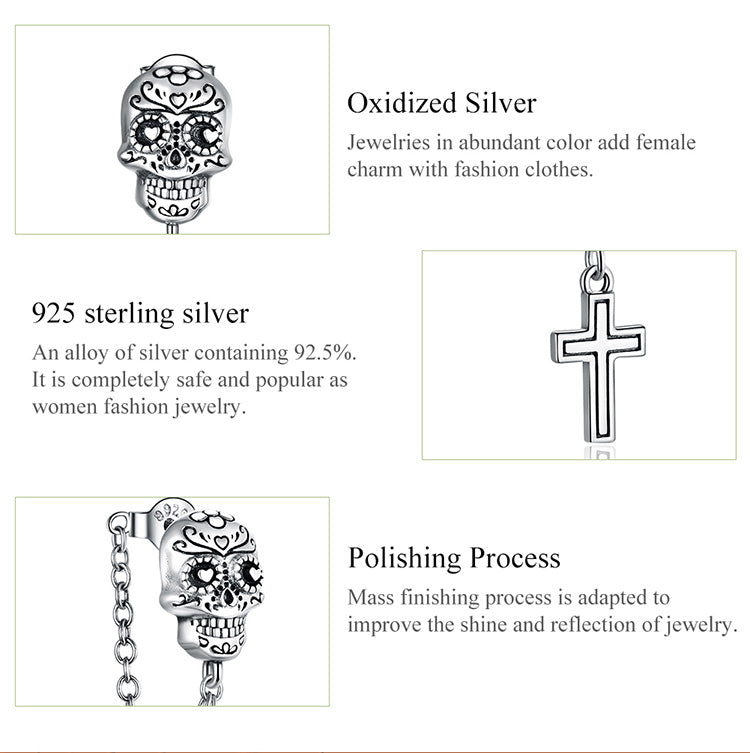Skull Cross Hoop Earrings
