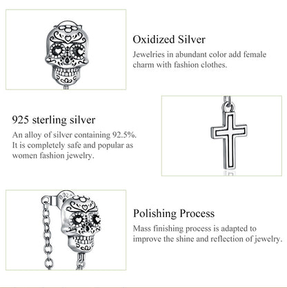 Skull Cross Hoop Earrings