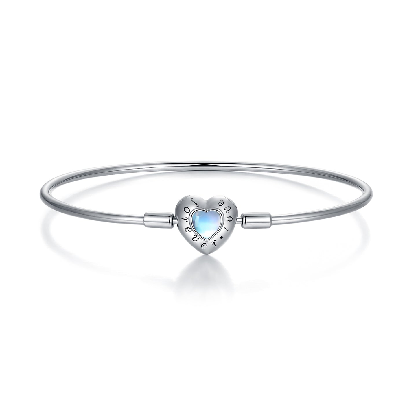 Heart-Shaped Moonstone Bangle