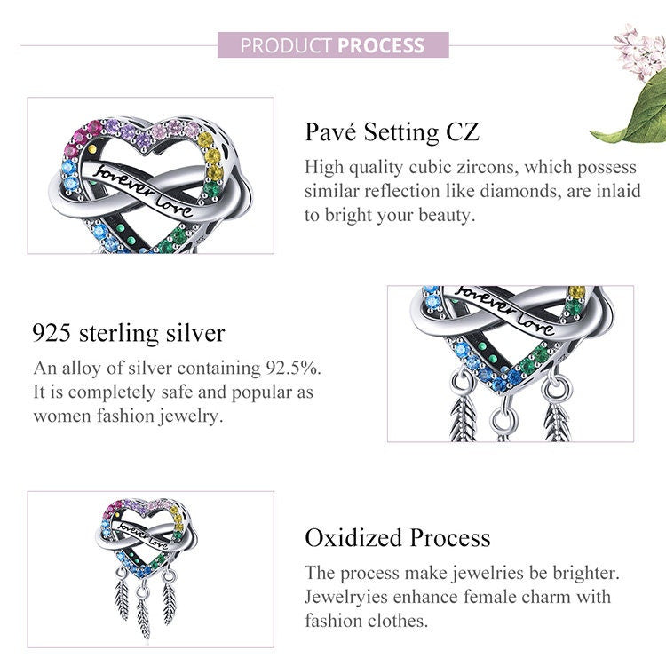 Heart Dream Catcher Charm