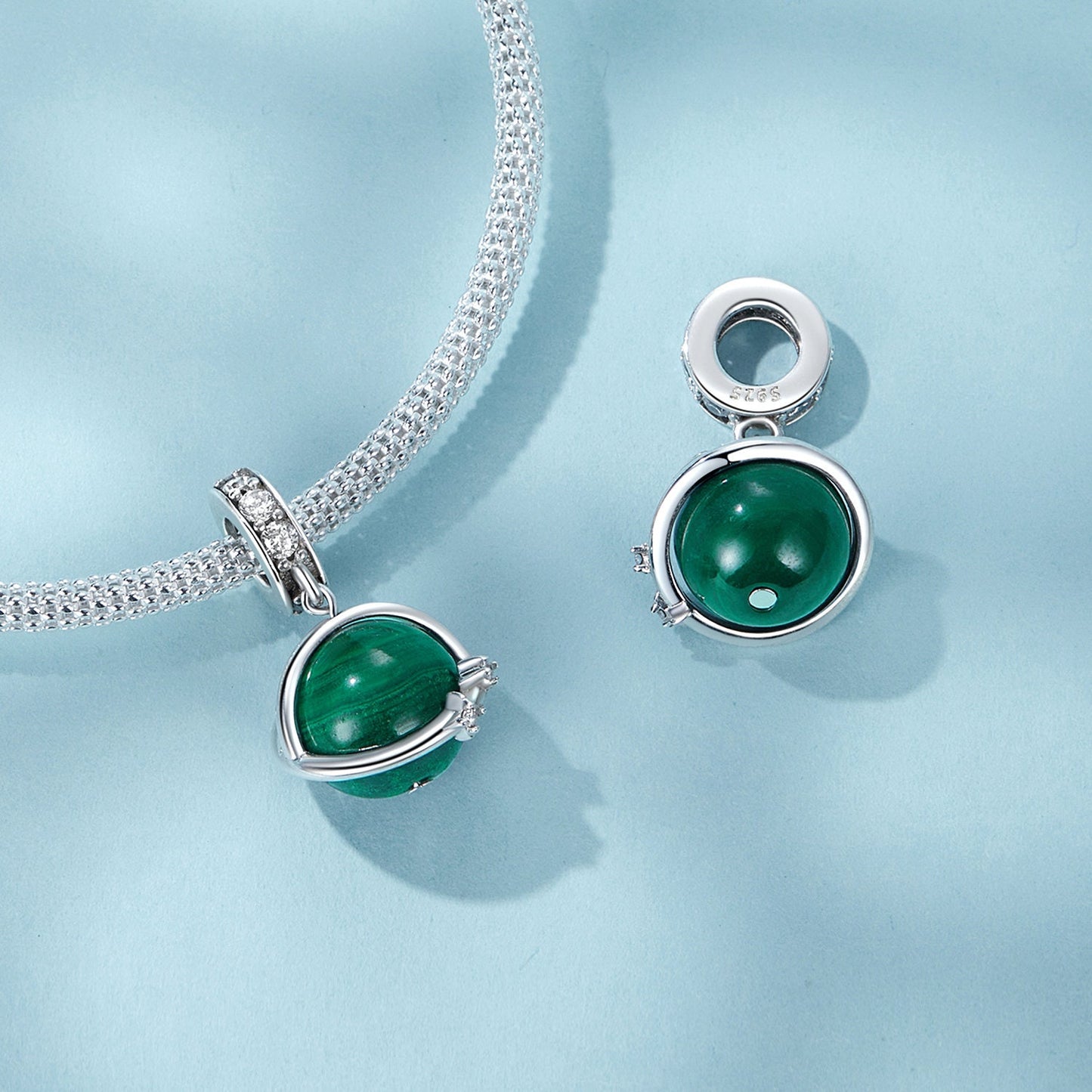 Natural Malachite Pendant Charm