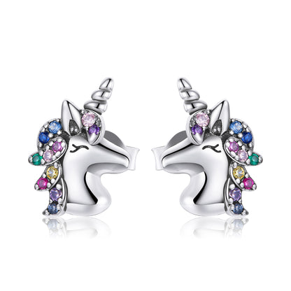 Geometric Pony Stud Earrings