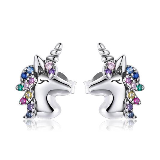 Geometric Pony Stud Earrings