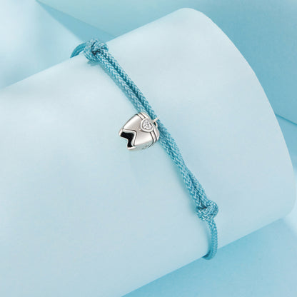 Elegant Fang Charm Cord Bracelet