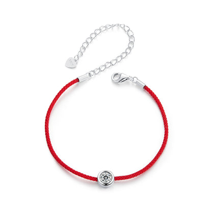 Deluxe Red Cord Moissanite Bracelet