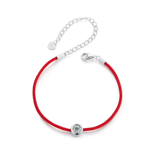 Deluxe Red Cord Moissanite Bracelet