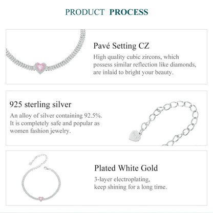 Frosted Floral Heart Bracelet
