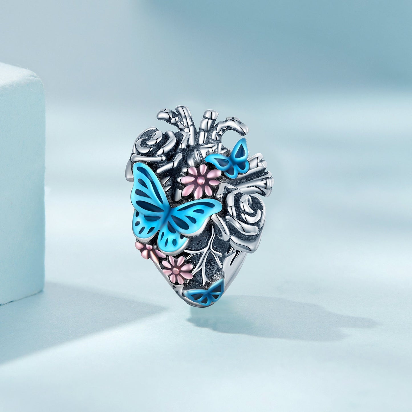 Heart & Butterfly Bead Charm