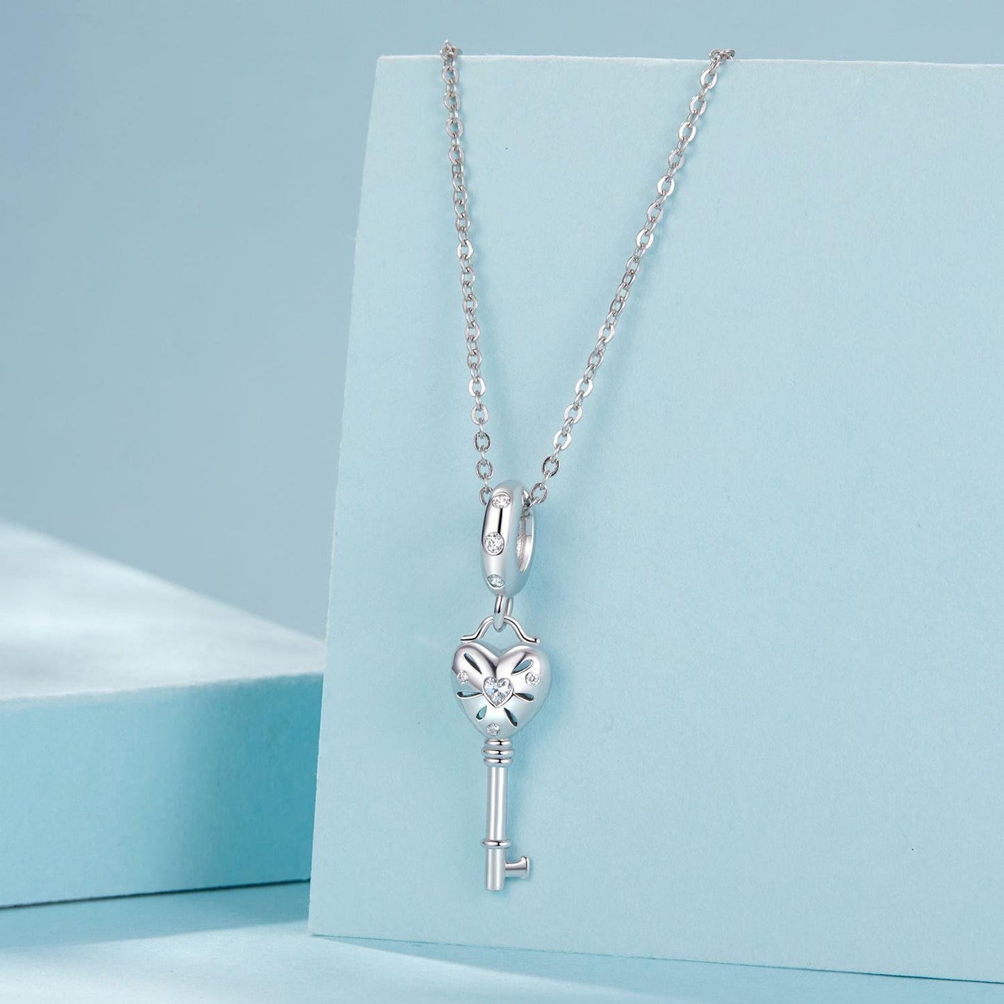 Heart Key Pendant Charm