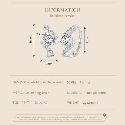 0.5ct Moissanite Spring Ear Climbers