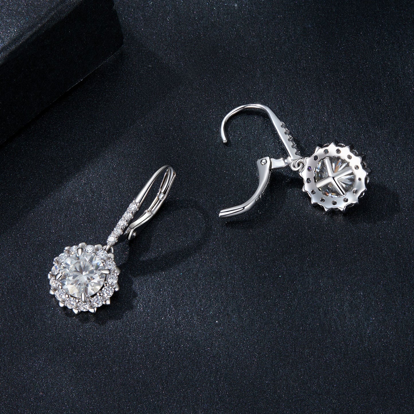 Sparkling 1ct Moissanite Spring Ear Climbers