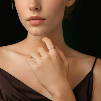 Elegant Sparkling Moissanite Ring