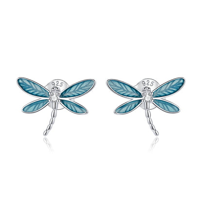 Compact Dragonfly Hoop Earrings