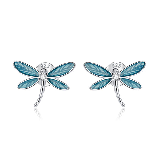 Compact Dragonfly Hoop Earrings
