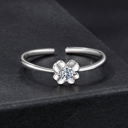 Clover Moissanite Adjustable Ring