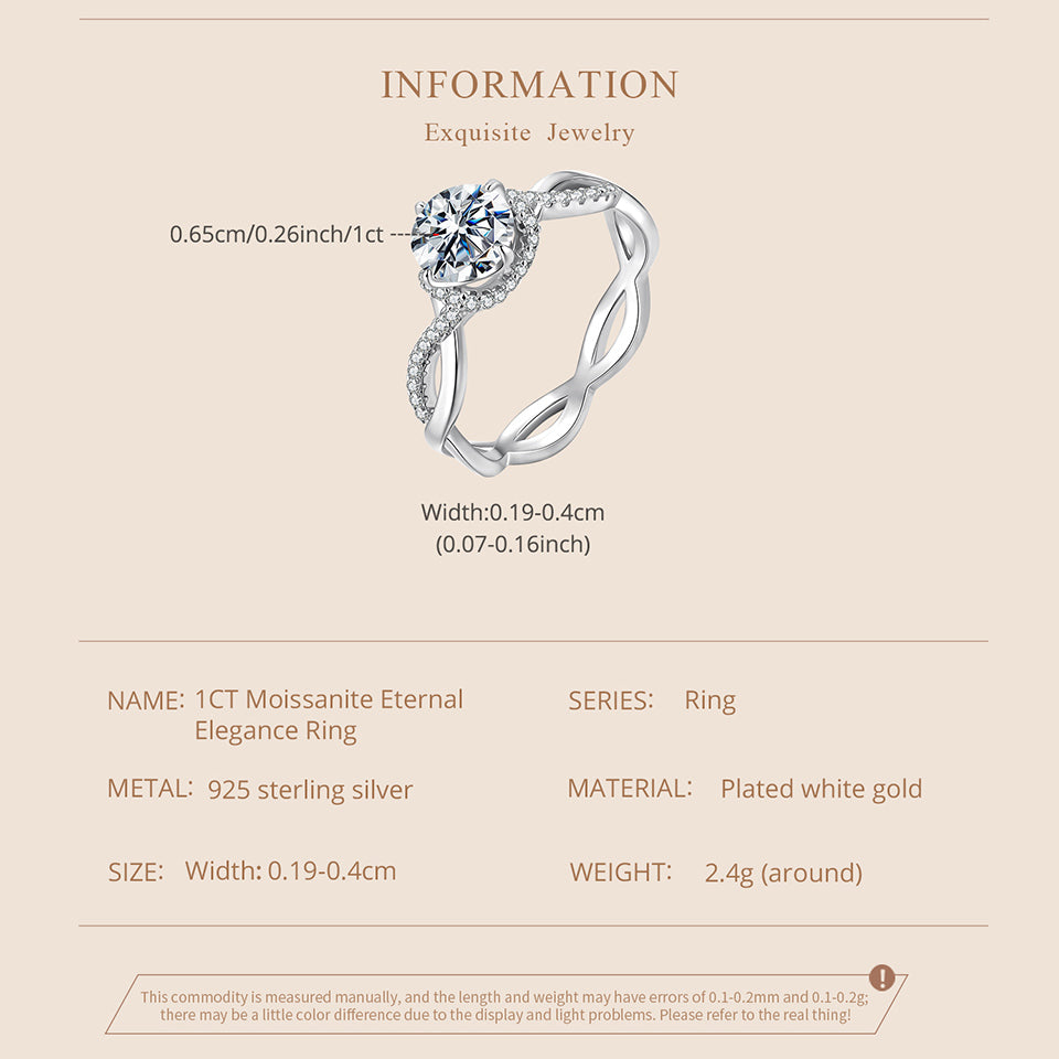 1CT Timeless Elegance Moissanite Ring