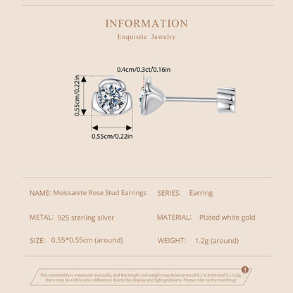 Rose Cut Moissanite Studs