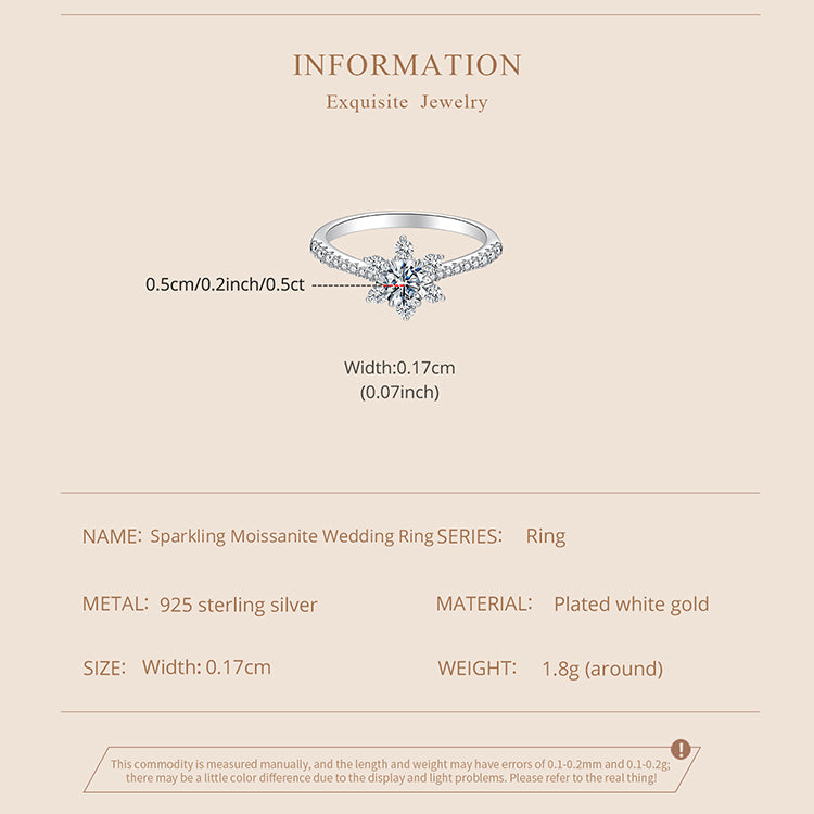 Sparkling Moissanite Wedding Ring