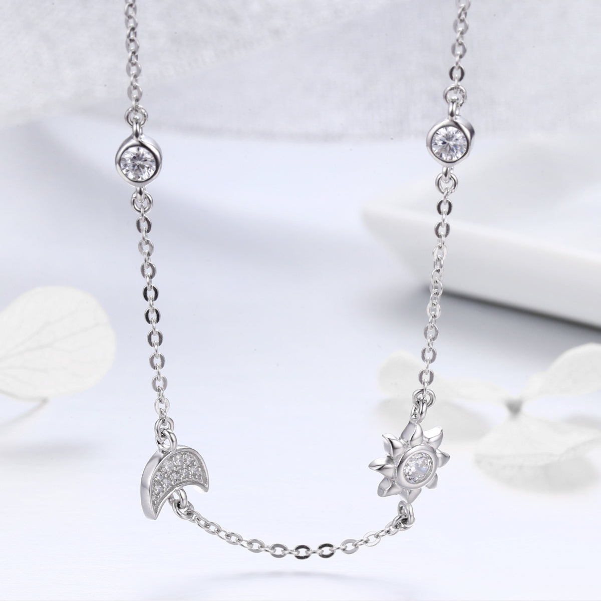 Sun & Moon Radiance Sterling Silver Necklace