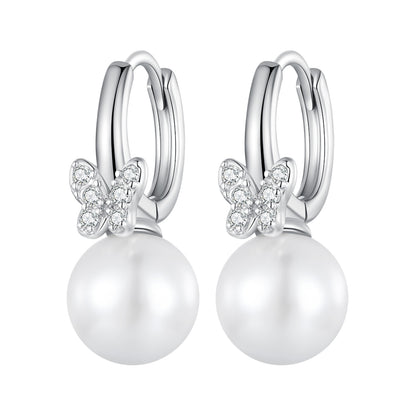 Butterfly Pearl Clip-On Earrings