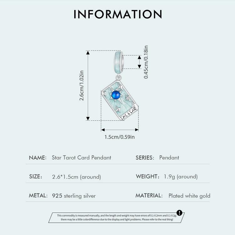 Star Tarot Card Pendant Charm