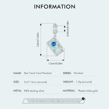 Star Tarot Card Pendant Charm