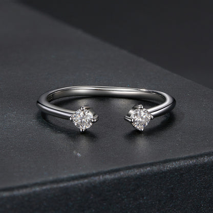 Elegant Moissanite Adjustable Ring