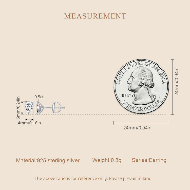 Teardrop Moissanite Studs