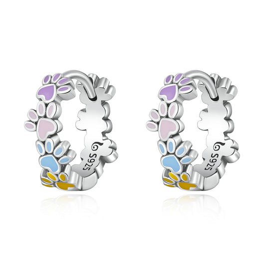 Colorful Paw Stud Earrings