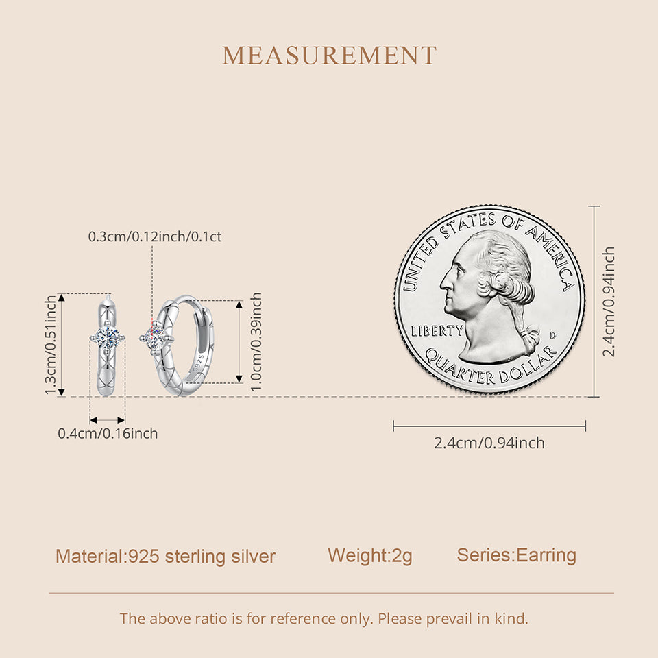 Diamond-Pattern Moissanite Ear Climbers