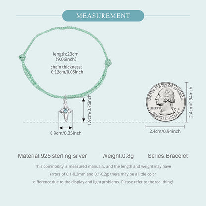 Celestial Cross Charm Cord Bracelet