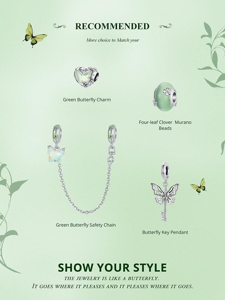 Four-leaf Clover  Murano Beads Charm
