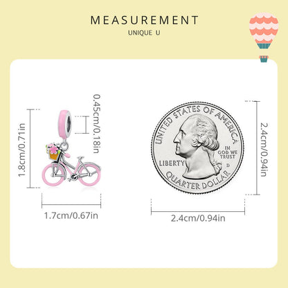 Pink Bicycle Charm