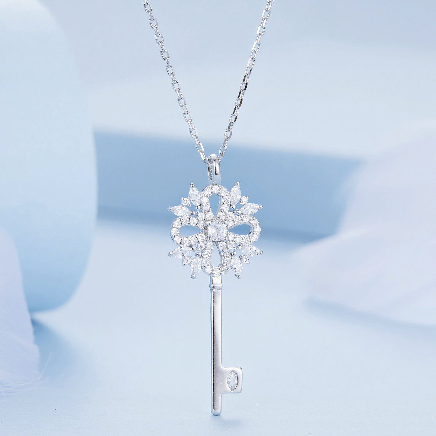 Snowflake Key Necklace