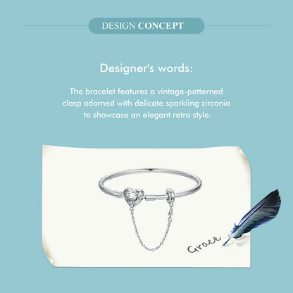 Vintage Heart Pattern Bangle