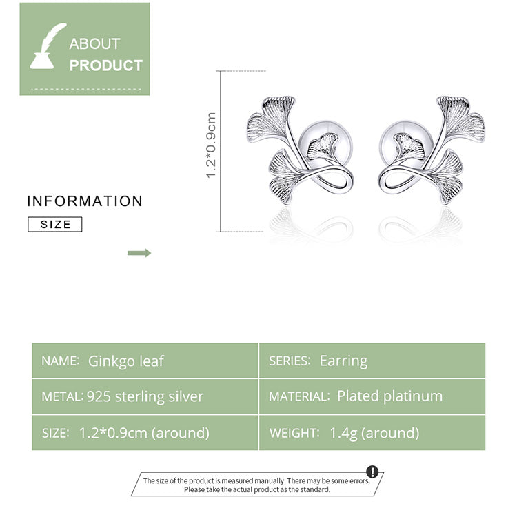 Ginkgo Leaf Hoop Earrings