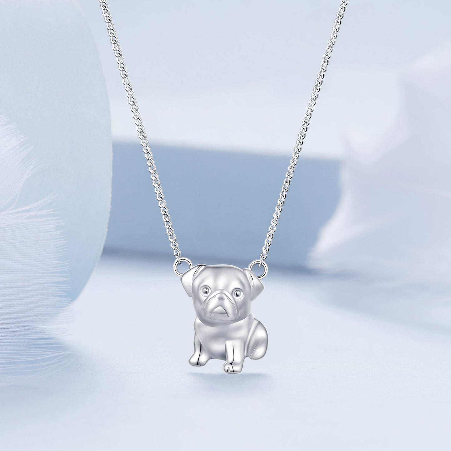Pug Dog Charm Necklace